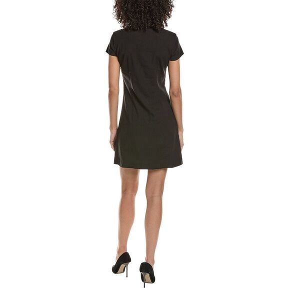 Theory Womens Cap Sleeve Polo Dress, Black - Picture 2 of 3